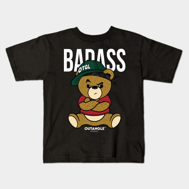 badass teddy bear Kids T-Shirt by janvimar